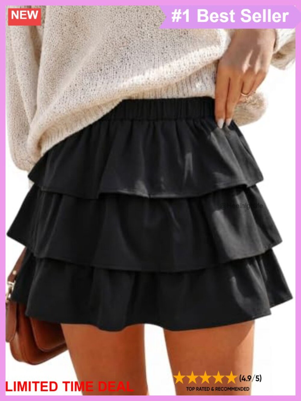 Plaid Ruffle Tiered Skort Pleated Mini Skirt Polyester Blend Y2K